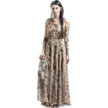 Dámské šaty Dlouhé šaty Rockabilly z Jawbreaker - Maxišaty Apothecary Master - Ženy - béžová