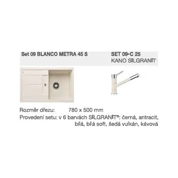 Granitový dřez Blanco SET 09-C 25 Metra 45 S bílá + KANO bílá + 5 % sleva v košíku s kódem SLEVA5