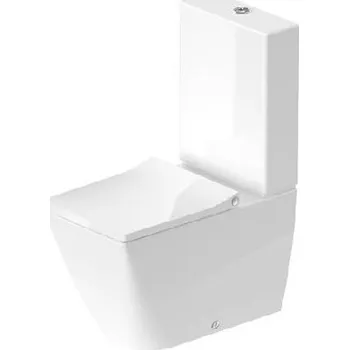 Klozet Duravit Viu - WC kombi mísa, Vario odpad, Rimless, s WonderGliss, alpská bílá 21910900001