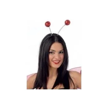 Karnevalový doplněk Dreck Čelenka tykadla kuličky červené