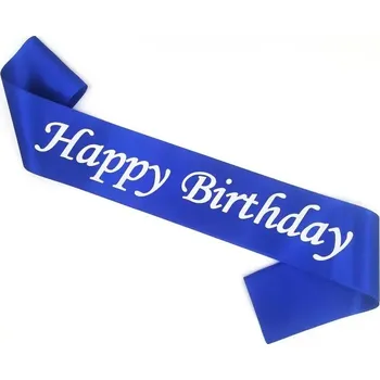 Žertovný předmět Šerpa Happy Birthday- modrá