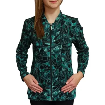 Dámské sako Sako Sabatti černo-zelené se stojáčkem na zip Velikosti Sabatti: 50