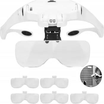 Lupa Zvětšovací brýle s LED osvětlením, brýlová lupa