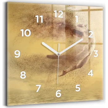 Hodiny Skleněné nástěnné hodiny s tichým chodem – Žena v siluetě