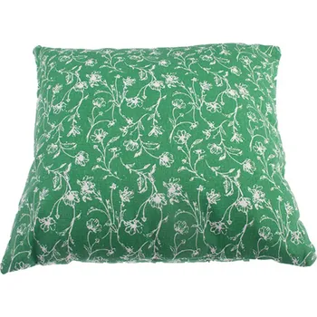 Polštář Dakls Polštář textilní s výplní, zelený a bílé kytičky 0/10