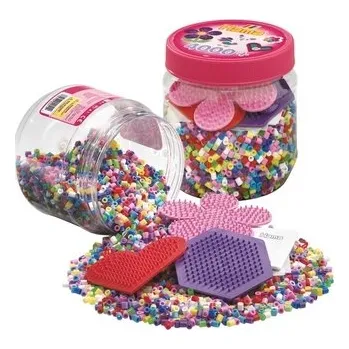 Dětské navlékací korálky Hama Zažehlovací korálky a podložky Midi v plastovém boxu