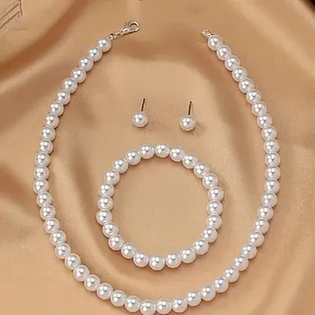 Karnevalový kostým Sada perel náhrdelník, náramek a náušnice