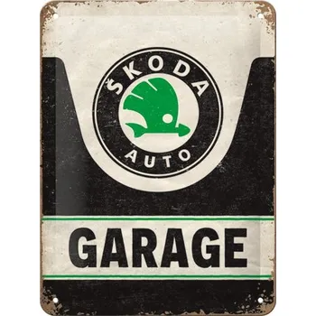 Plechová cedule Postershop Plechová cedule: Škoda Garage - 15x20 cm