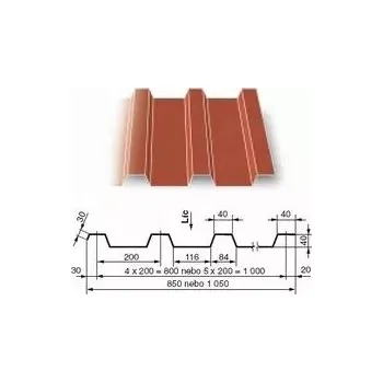 plechová krytina AL tvar.plech KOB 1004, 0,7x1050x6000mm