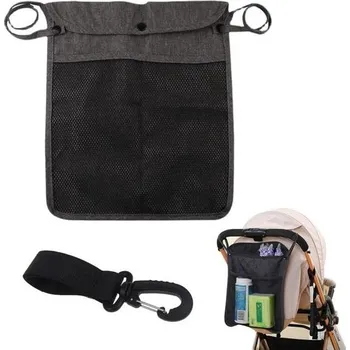 Taška na kočárek, síťovaná taška na zadní stranu kočárku, univerzální organizér na kočárek,