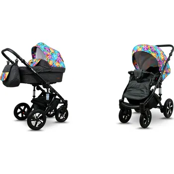 Kočárek Dětský kočárek 2v1 BabyLux Sky Lark - kombinovaný kočárek s hlubokou korbou a sportovní sedačkou