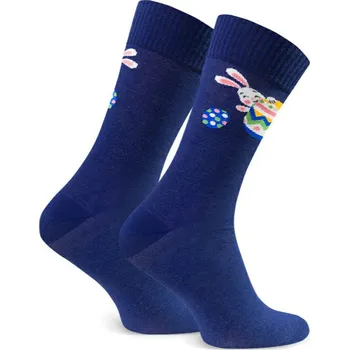 Pánské ponožky Steven ponožky velikonoce 136 - vzor 160 - tm. modrá, 44-46