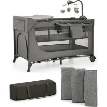 Kinderkraft Postýlka cestovní Joy 2 s doplňky Dark grey