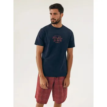 Pánské pyžamo Pyžamo Dash 42622-59X tmavě modrá a červená - Henderson L