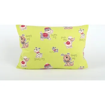 Povlečení Povlak na polštářek (macíka) 60x40 cm - flanel, pejsek zelený