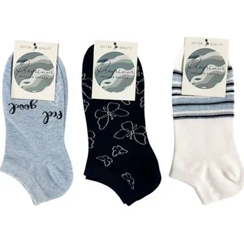 Dámské ponožky Nízké ponožky 3 páry v balení 36122 modrá mix - 39-42 | P695126