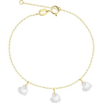 Náramek Zlatý náramek se zirkony - srdce - AP541-6523