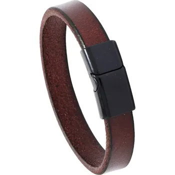 Náramek Pánský kožený náramek Omaha, Black