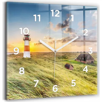 Hodiny Skleněné hodiny tvrzené Moderní nástěnné hodiny Maják 30x30