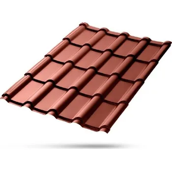 Střešní krytina Lindab - Mega 35 Elite MAT tmavě červená RAL3009