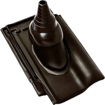 Střešní krytina Bramac - Rubín 13 - průchozí taška anténní, tmavohnědá glazura