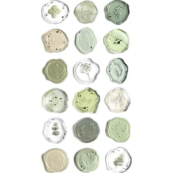 samolepka Galeria Papieru Dekorativní samolepicí pečetě - zelené, 18 ks