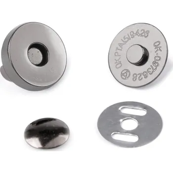 Magnetické zapínání Ø18 mm s nýtkem, malé, 2 nikl černý