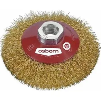 Drátěný kartáč Osborn 0002512061 - Kartáč talířový drátěný pr. 100 mm, šíře 10 mm, závit M14, zvlněný pomosazený ocelový drát 0,3 mm