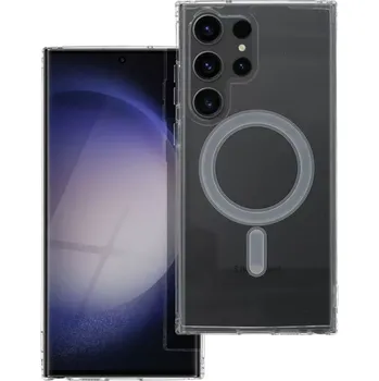 Pouzdro na mobilní telefon Clear Mag Cover pouzdro pro Samsung S23 Ultra – průhledné (Průhledné magnetické pouzdro Clear Mag Cover pro Samsung Galaxy S23 Ultra – podpora MagSafe, odolná ochrana a stylový design)
