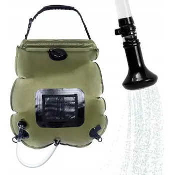 kempingová sprcha ČÍNA Solární sprcha vak na ohřev vody 20l Oliv