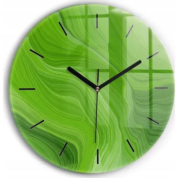 Hodiny Minimalistické Skleněné Nástěnné Hodiny s S Potiskem Moderní vlny průměr 30 cm