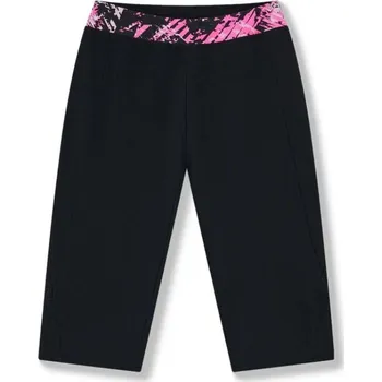 Dámské 3/4 legíny Wolf H2541 vel. M-XXXL černé / růžový pas