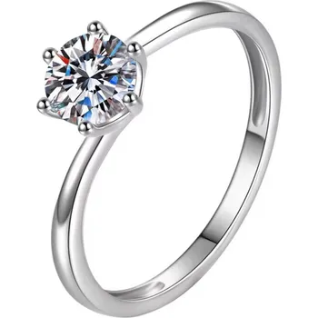 Prsten NUBIS® Stříbrný zásnubní prsten MOISSANIT - velikost 49 - MN519-49