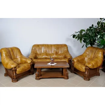 Sedací souprava Rustikální kožená stylová sedací souprava MERCEDES - 3+1+1