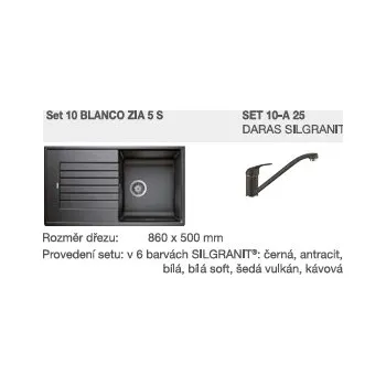 Granitový dřez Blanco SET 10-A 25 ZIA 5 S bílá + DARAS bílá + 5 % sleva v košíku s kódem SLEVA5