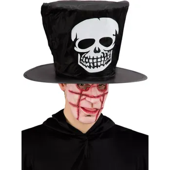 Černý cylindr s lebkou