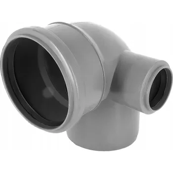 Kanalizační potrubí Kanalizační koleno PVC PP 110x90° redukované, odbočka fi 50 PRAVÁ