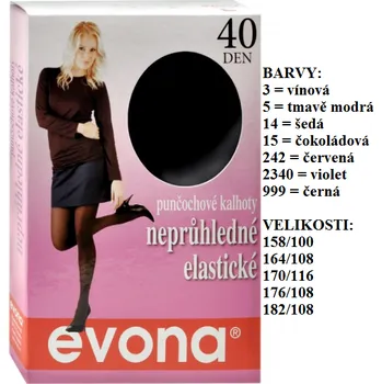 Dámské punčochy Punčochové kalhoty EVONA MAGDA zimní Velikost: 158/100 barva 242 - ČERVENÁ