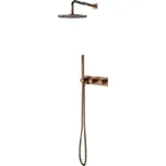 OMNIRES Contour - Sprchový set s baterií pod omítku, s tělesem, průměr 25 cm, kartáčovaná měď SYSCT10CPB