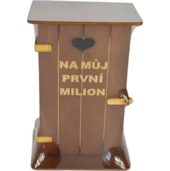 Pokladnička Pokladnička kadibudka dřevěná - Na můj první milion