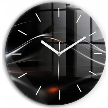 Hodiny Skleněné nástěnné hodiny do moderního interiéru S Potiskem Abstrakce průměr 30 cm