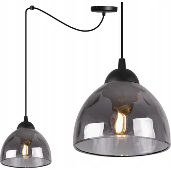 ZÁVĚSNÉ STROPNÍ SVÍTIDLO LUSTR PAVOUK JEDNODUCHÝ LOFT SKLENĚNÝ GRAFIT ČERNÁ