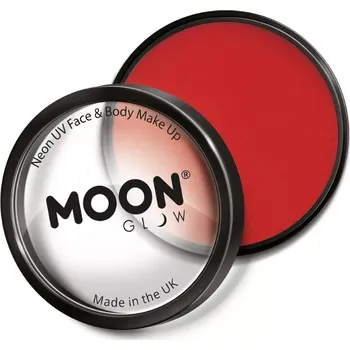 Smiffys Líčidlo na obličej a tělo - Moon Glow Pro Intense Neon UV - červené 36g