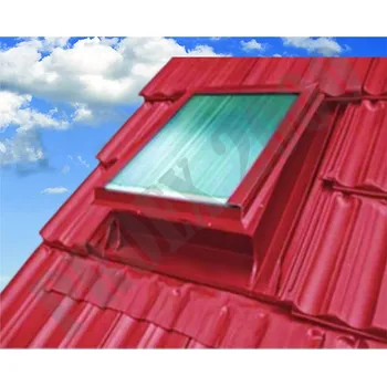 Okno Radomír Ševčík Vikýř hliníkový UNIVERZAL 600x600 mm + LEXAN červený