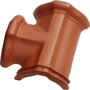 betonová krytina Tondach - Hřebenáč rozdělovací "T" levý Hranice 21cm, červená engoba