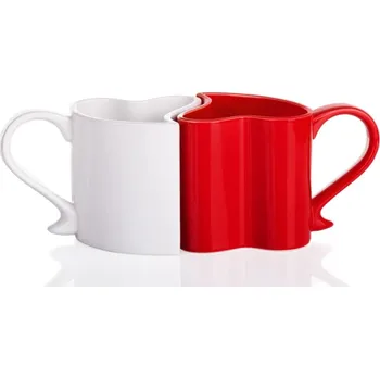 Zamilované hrnečky srdíčka - bílo-červené