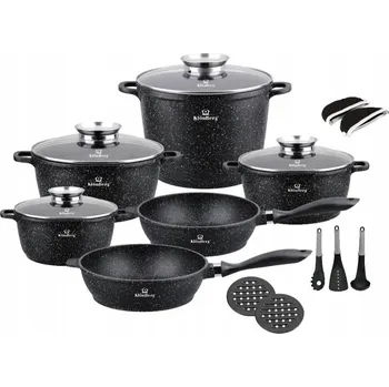 Hrnec Klonberg Sada titanových hrnců 17ks KB-4065, mramor, JUMBO hrnec, indukce