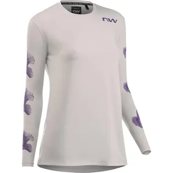 cyklistický dres Dámský dres - NORTHWAVE Xtrail Ls - Light Grey / Dark Purple M