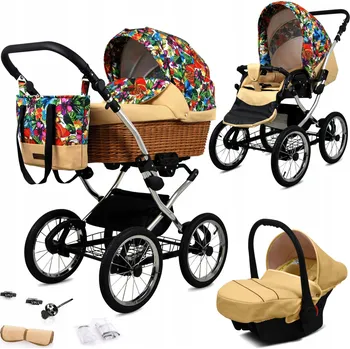 Kočárek Kočárek 3v1 BabyLux CLASSIC EXCLUSIVE – sportovní kočárek, hluboká korba, autosedačka