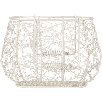 Bílý drátěný dekorační košík Romance - 24*14*16/28 cm